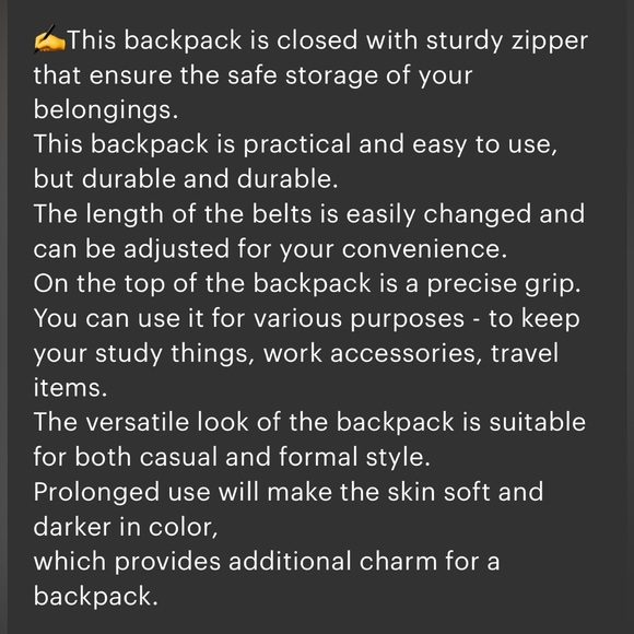 Brown leather backpack - Picture 7 of 8